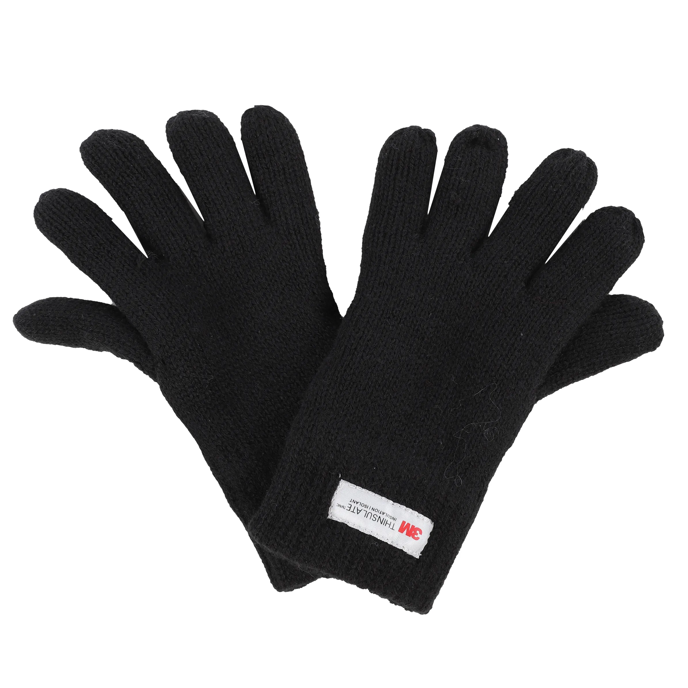 Stop + Go Ki-Strick-Handschuhe in schwarz mit Weblabel Schwarz 884841 SCHWARZ 1